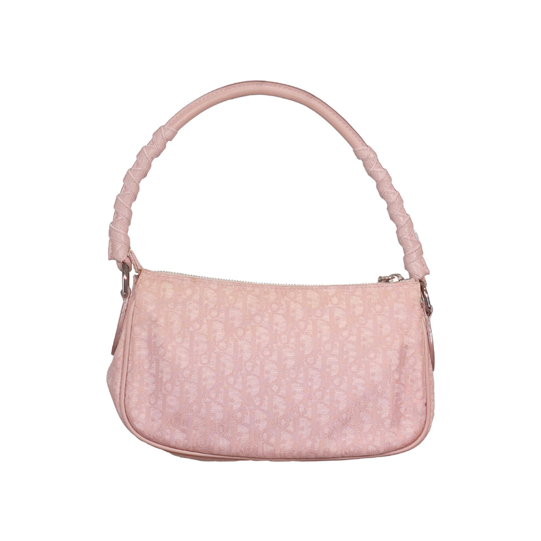 Dior Vintage Diorissimo Lovely Shoulder Bag Pink Canvas Silver Hardware