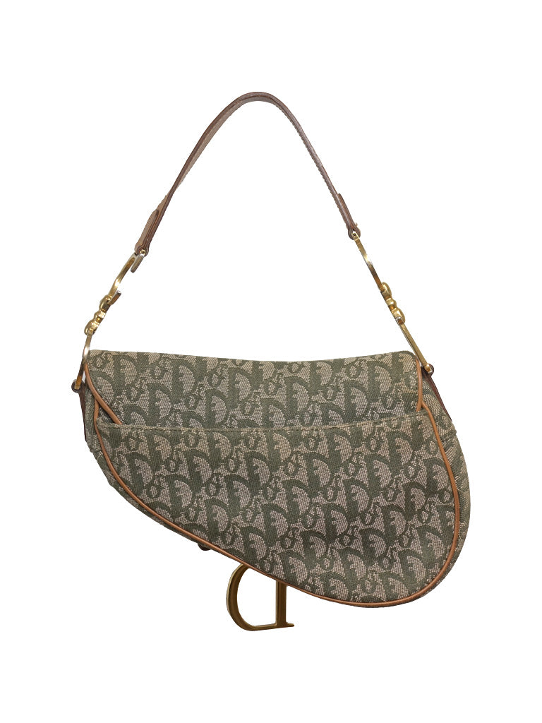 Back view of the Vintage Dior Saddle bag.