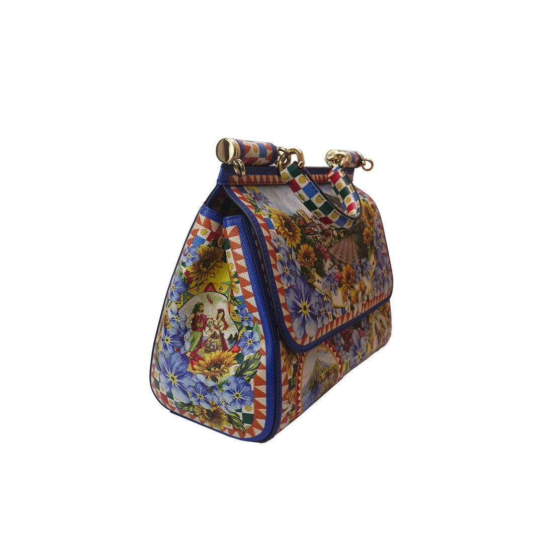 Colourful floral patterned Dolce & Gabbana Miss Sicily bag.
