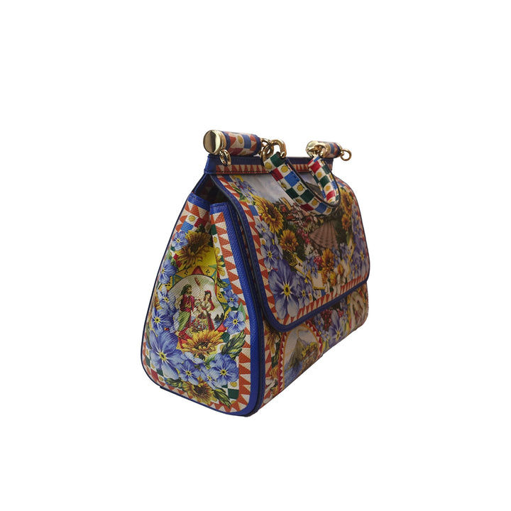 Colourful floral patterned Dolce & Gabbana Miss Sicily bag.