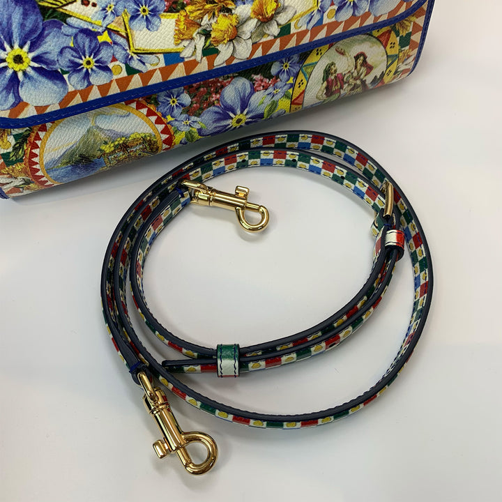 Dolce & Gabbana Large Miss Sicily Bag Floral Village Print in Multi-Colour Leather