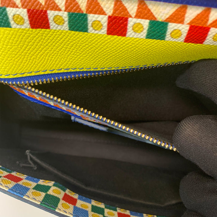 Dolce & Gabbana Large Miss Sicily Bag Floral Village Print in Multi-Colour Leather