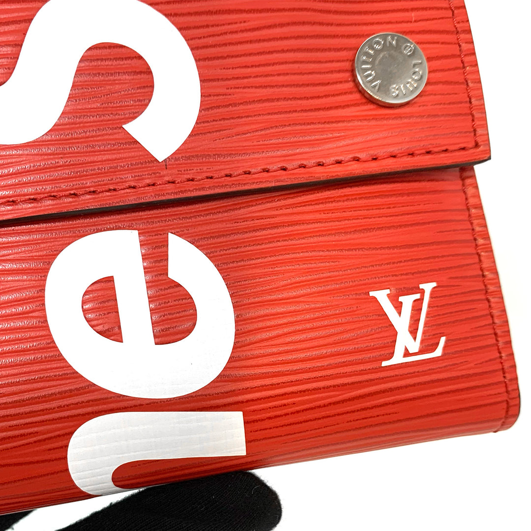 Supreme x Louis Vuitton Wallet And Key Holder In Red