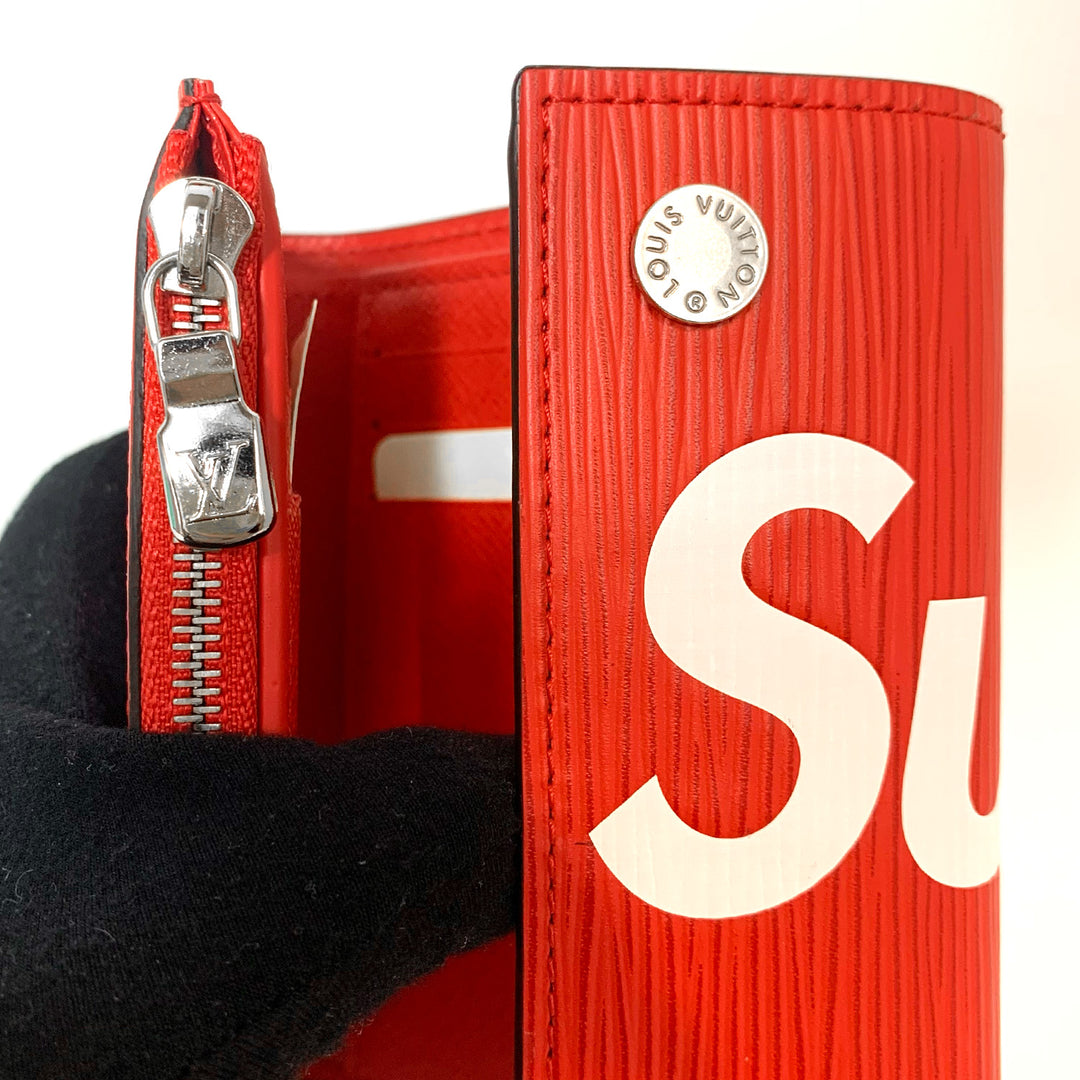 Supreme x Louis Vuitton Wallet And Key Holder In Red