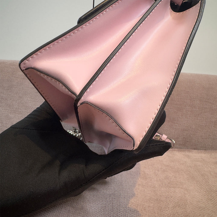Fendi Kan I Bag Embellished Applique Leather Small In Pink Leather