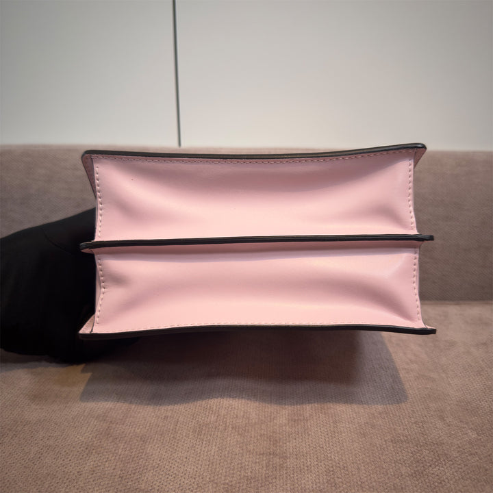 Fendi Kan I Bag Embellished Applique Leather Small In Pink Leather
