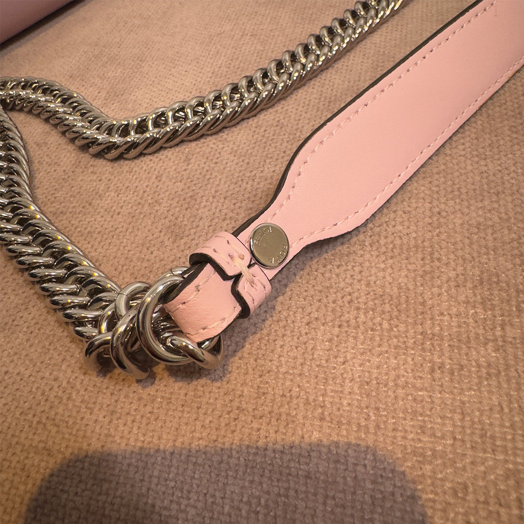 Fendi Kan I Bag Embellished Applique Leather Small In Pink Leather
