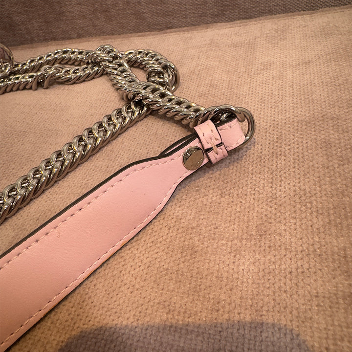 Fendi Kan I Bag Embellished Applique Leather Small In Pink Leather