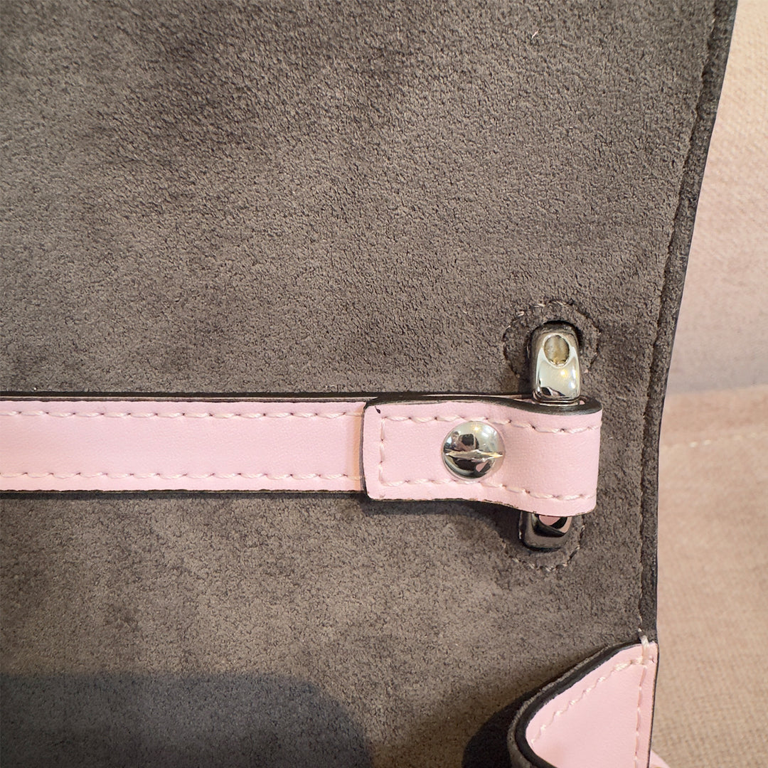 Fendi Kan I Bag Embellished Applique Leather Small In Pink Leather