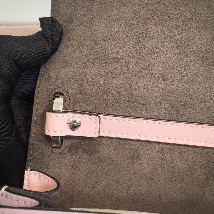 Fendi Kan I Bag Embellished Applique Leather Small In Pink Leather