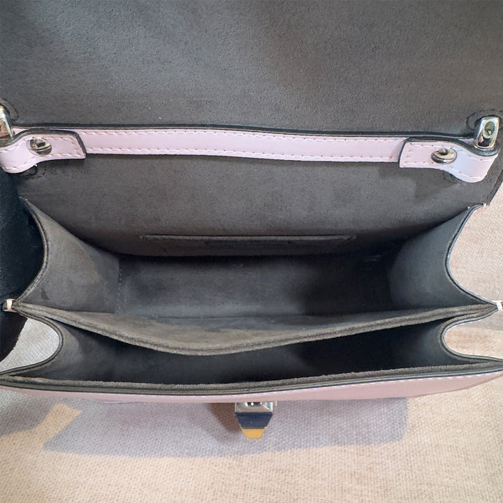 Fendi Kan I Bag Embellished Applique Leather Small In Pink Leather