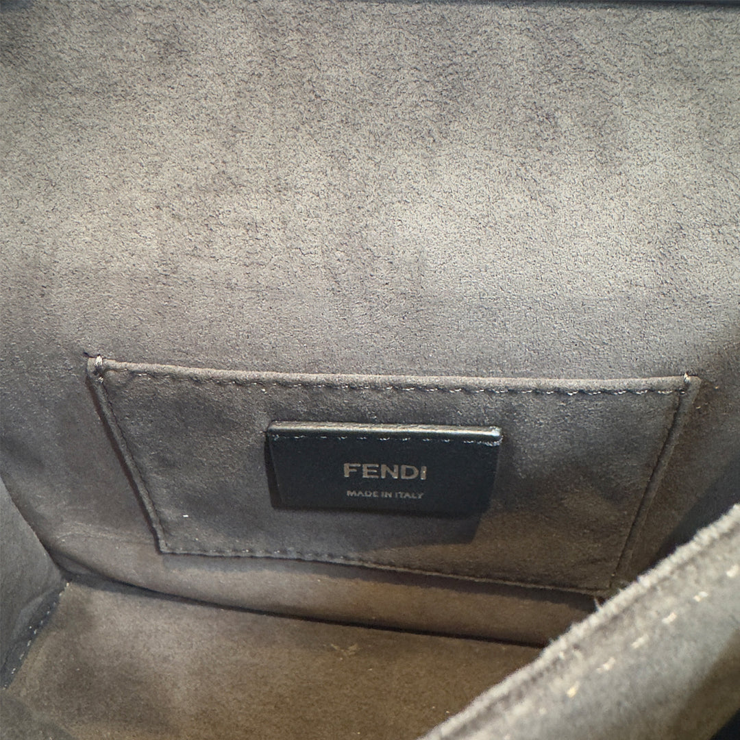 Fendi Kan I Bag Embellished Applique Leather Small In Pink Leather