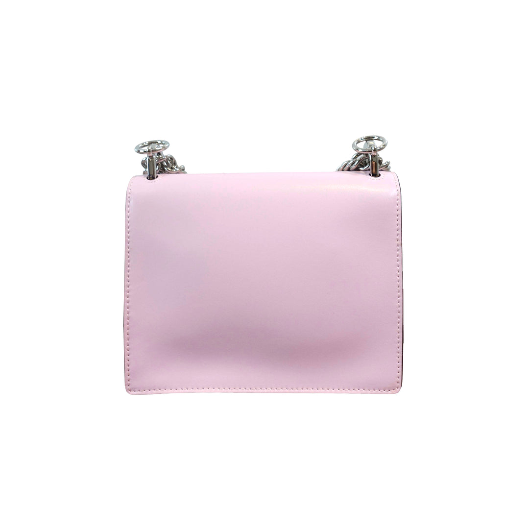 Fendi Kan I Bag Embellished Applique Leather Small In Pink Leather