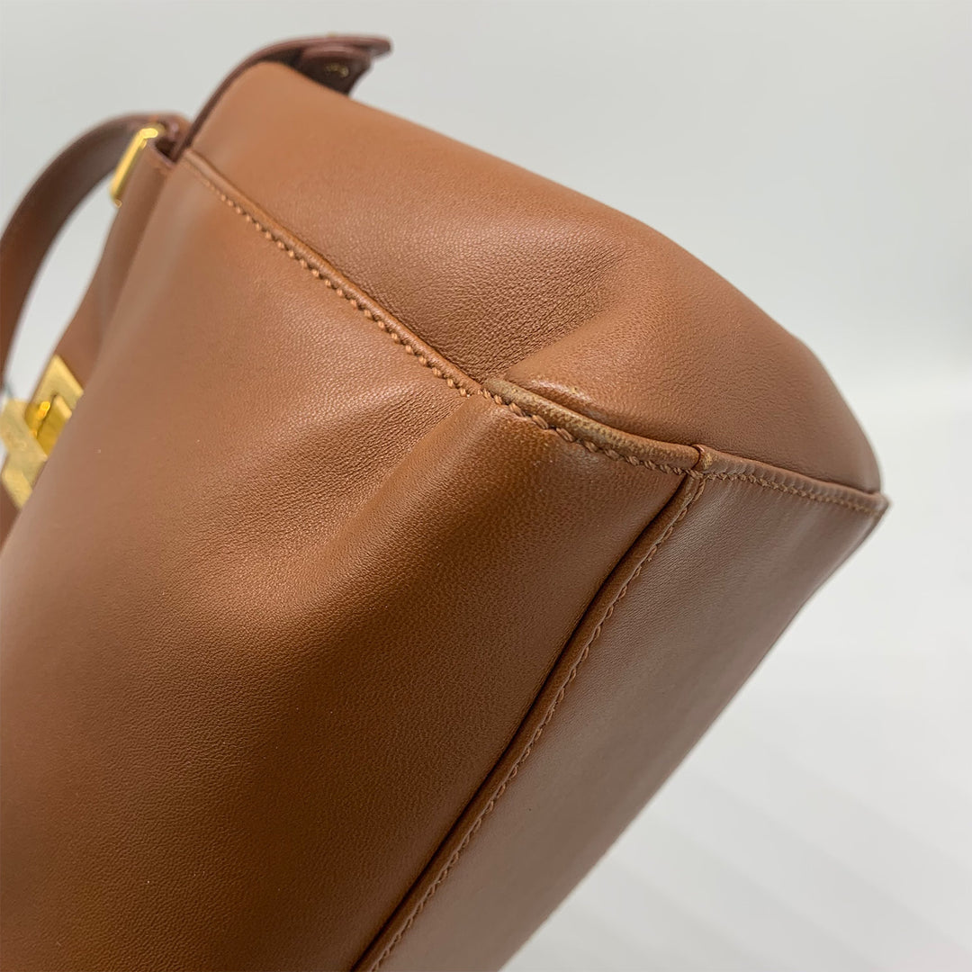 Fendi Mini Peekaboo Bag Gold Hardware Handle Crossbody Bag