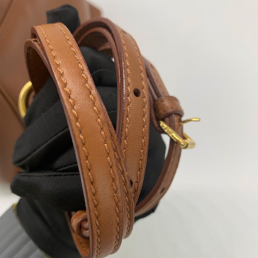 Fendi Mini Peekaboo Bag Gold Hardware Handle Crossbody Bag