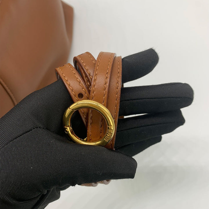 Fendi Mini Peekaboo Bag Gold Hardware Handle Crossbody Bag