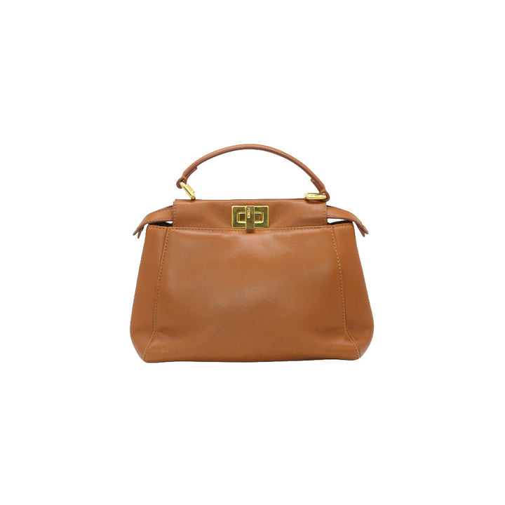Fendi Mini Peekaboo Bag Gold Hardware Handle Crossbody Bag