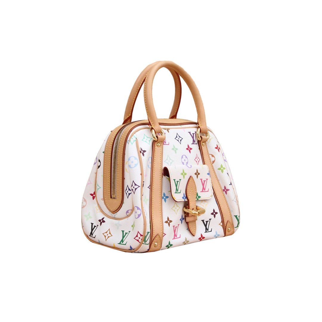 Louis Vuitton Monogram Multicolour Priscilla White Bag Gold Hardware