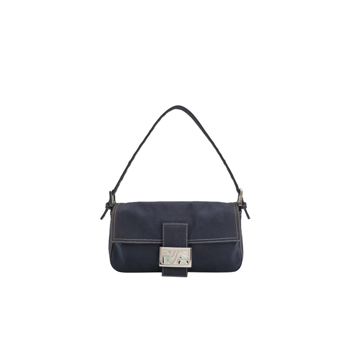 Fendi Baguette Handbag in Blue Canvas