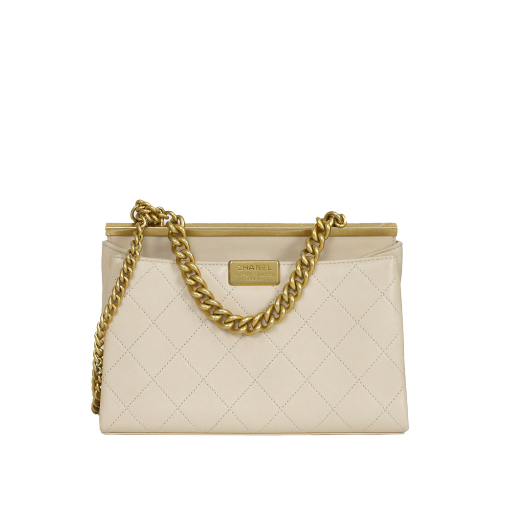 Chanel Lambskin Quilted Coco Luxe Flap Beige Small Bag 2019