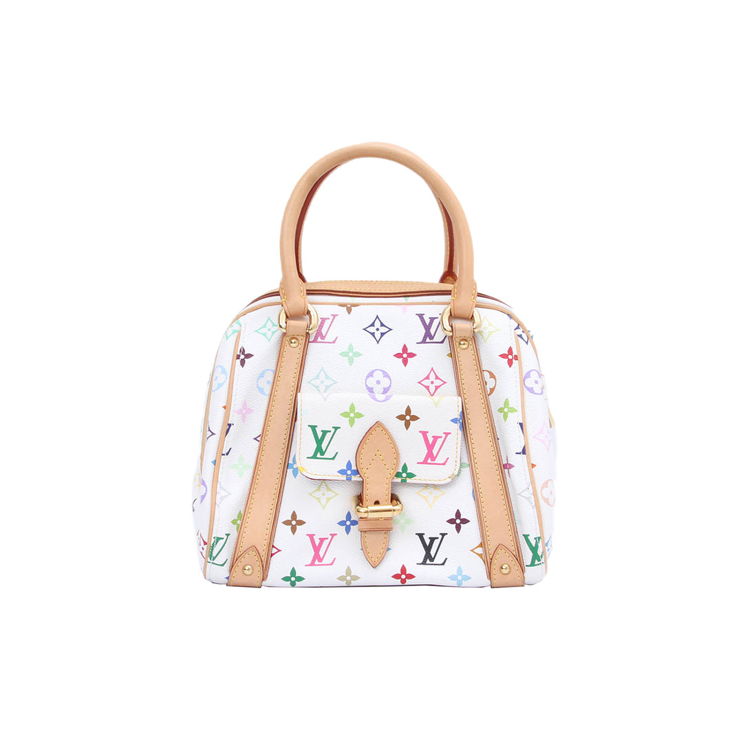 Louis Vuitton Monogram Multicolour Priscilla White Bag Gold Hardware