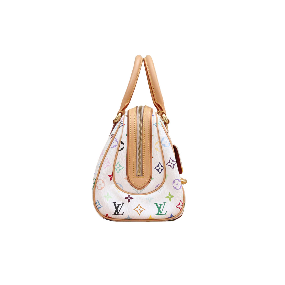 Louis Vuitton Monogram Multicolour Priscilla White Bag Gold Hardware