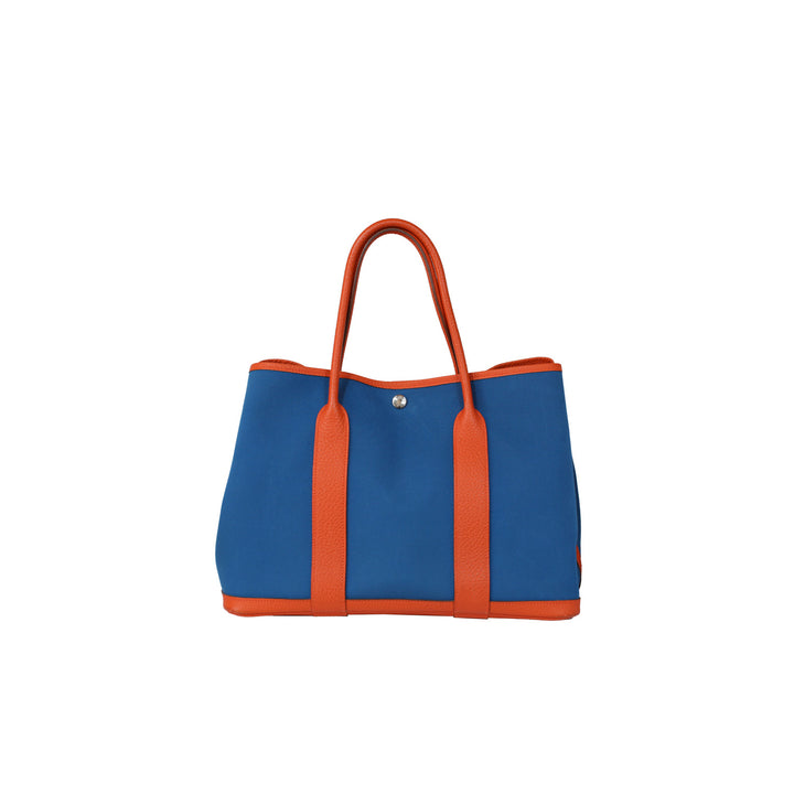 Hermès Garden Party 36 PM in Orange Blue with Silver Hardware