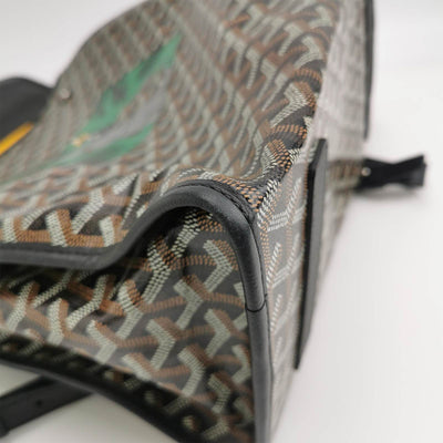 Goyard Saint Léger backpack In Black Brown Special Edition Elepant Print