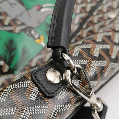 Goyard Saint Léger backpack In Black Brown Special Edition Elepant Print