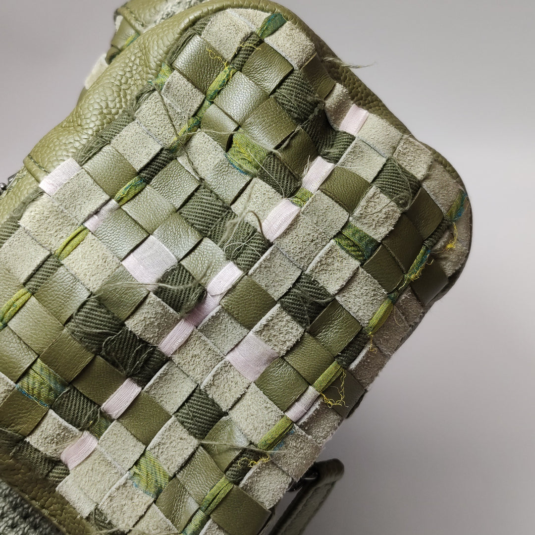 Chanel Cuba Pocket Backpack Tweed Canvas Khaki