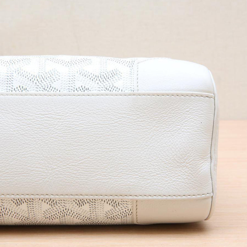 Goyard Saigon Mini Bag Wood Handle Bag Crossbody Shoulder Purse In White