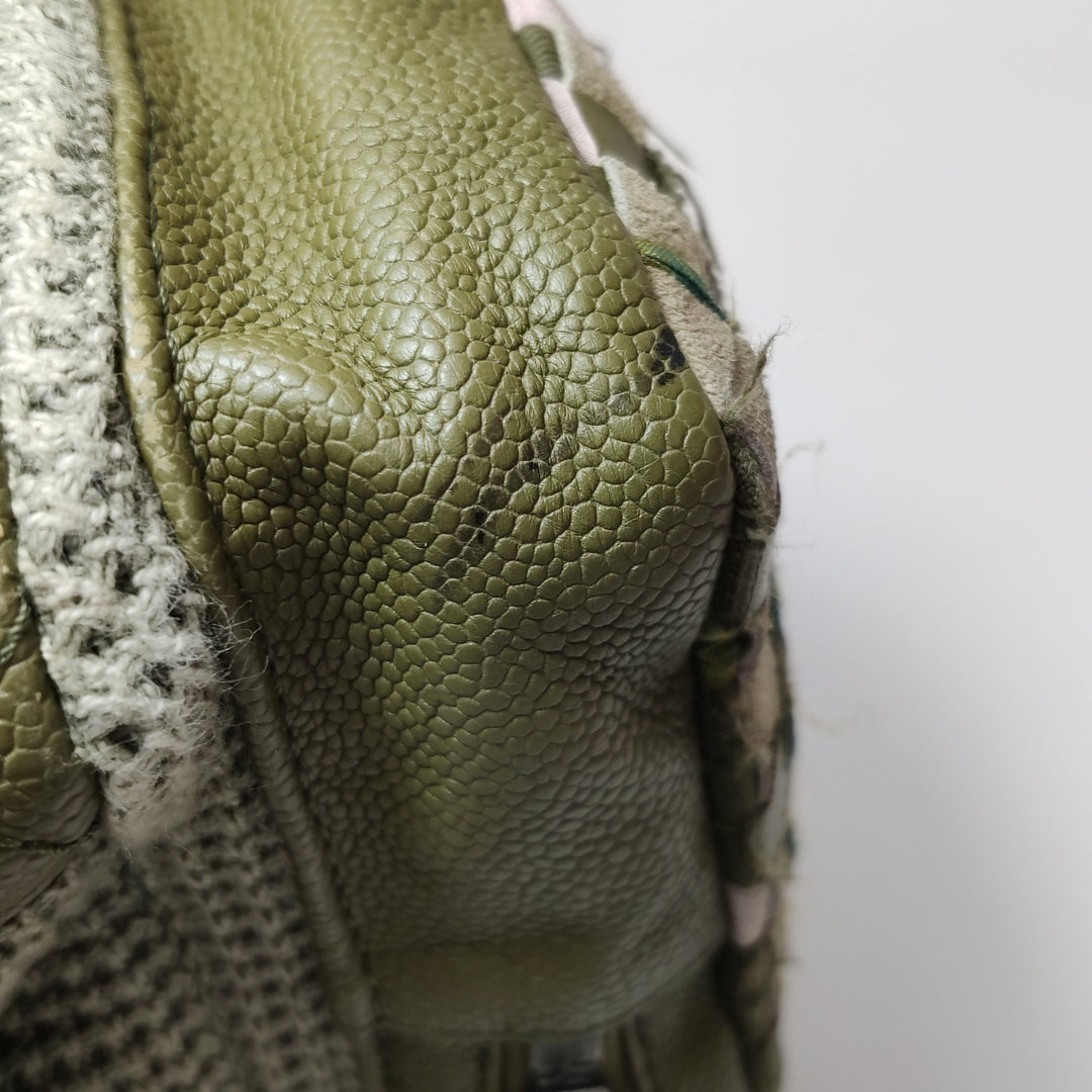 Chanel Cuba Pocket Backpack Tweed Canvas Khaki