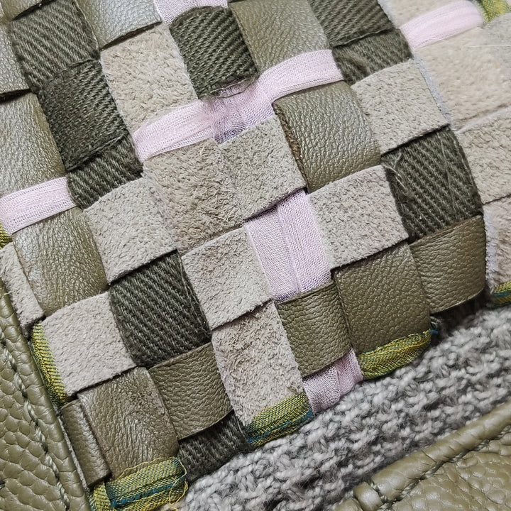Chanel Cuba Pocket Backpack Tweed Canvas Khaki