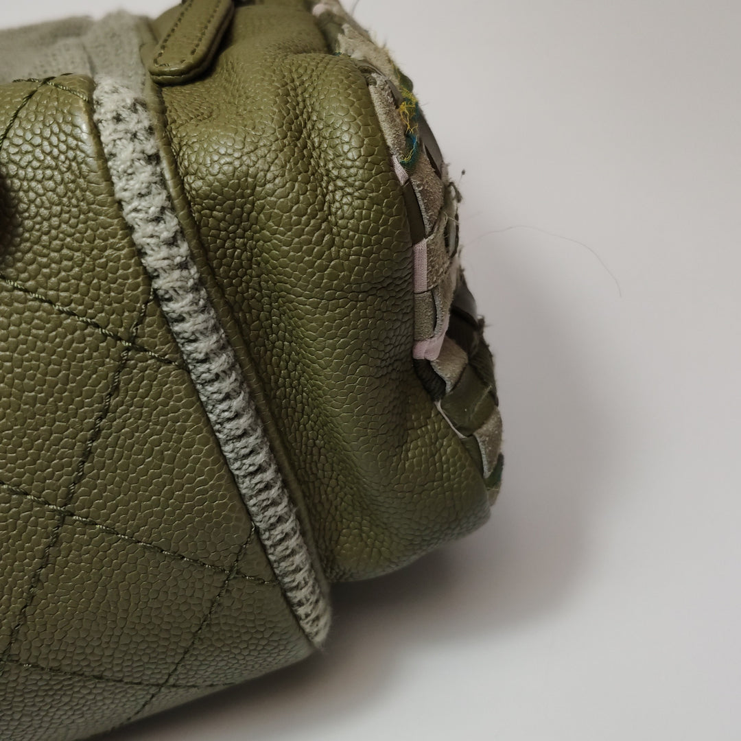 Chanel Cuba Pocket Backpack Tweed Canvas Khaki