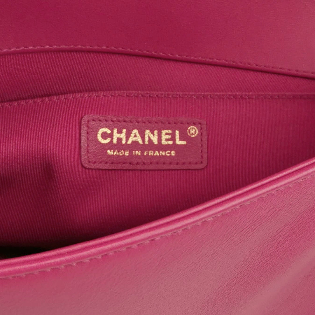 Chanel Leboy Flap Bag in Pink Multi Colour Tweed Lambskin Gold hardware