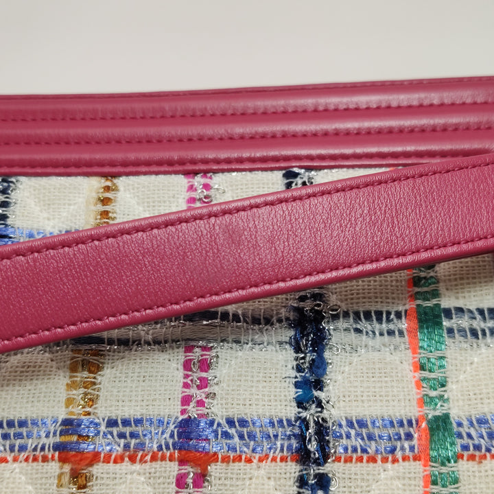 Chanel Leboy Flap Bag in Pink Multi Colour Tweed Lambskin Gold hardware