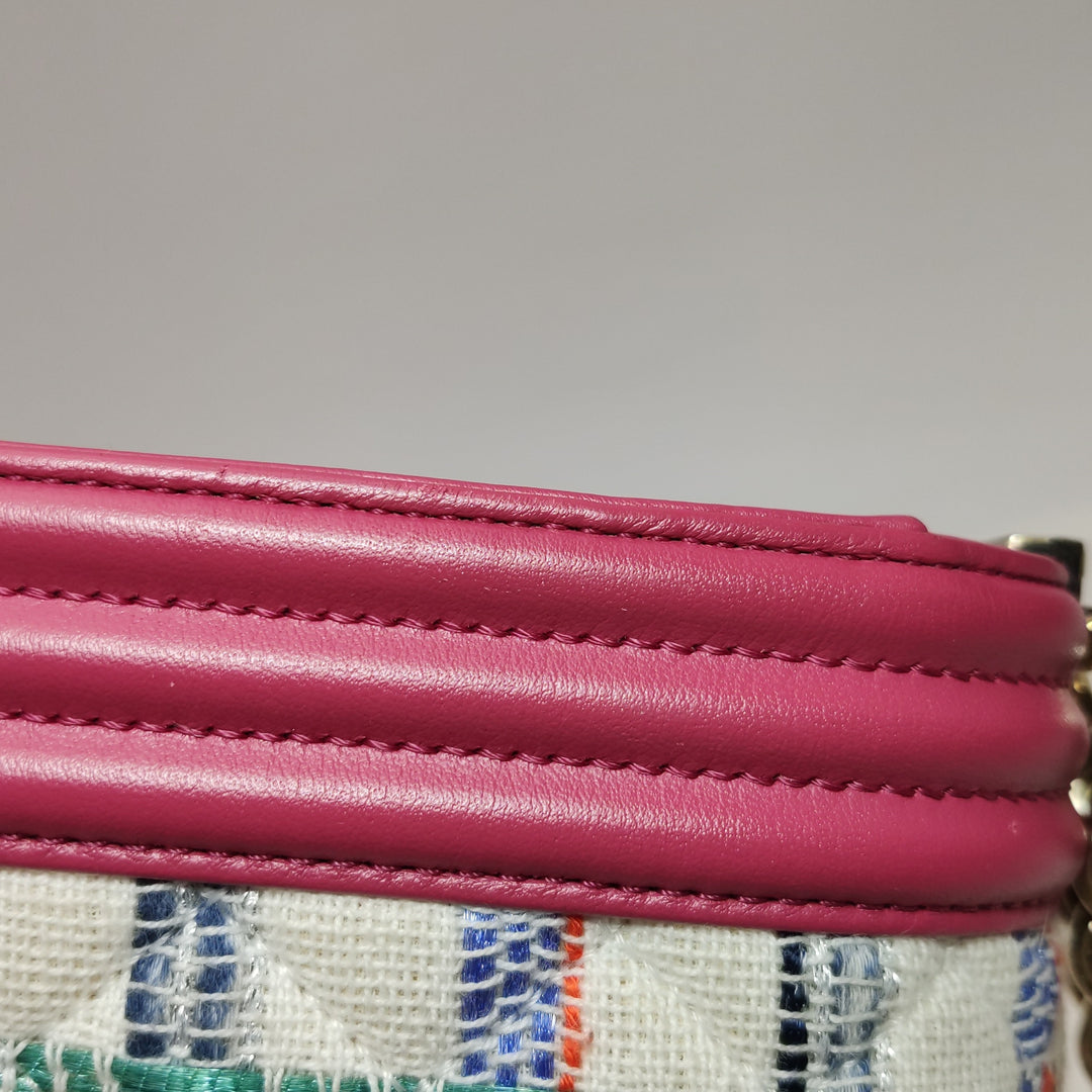 Chanel Leboy Flap Bag in Pink Multi Colour Tweed Lambskin Gold hardware
