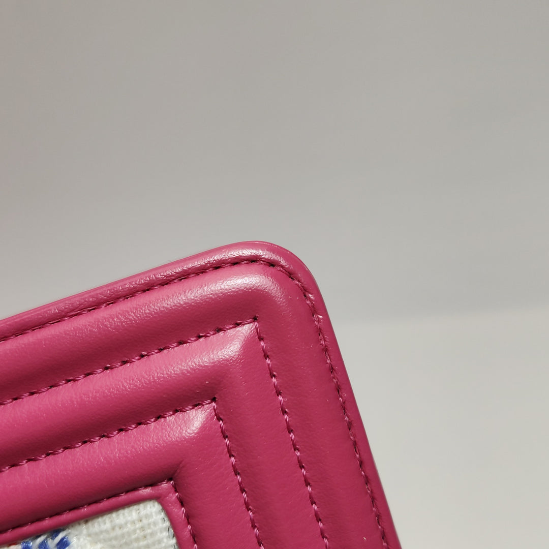 Chanel Leboy Flap Bag in Pink Multi Colour Tweed Lambskin Gold hardware