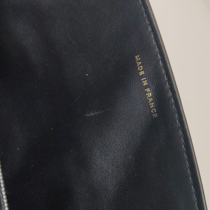 Chanel Vintage Classic Single Flap Bag Black Gold CC Logo