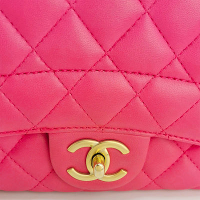 Chanel Fuchsia Pink Quilted Lambskin Mademoiselle Chic Bag
