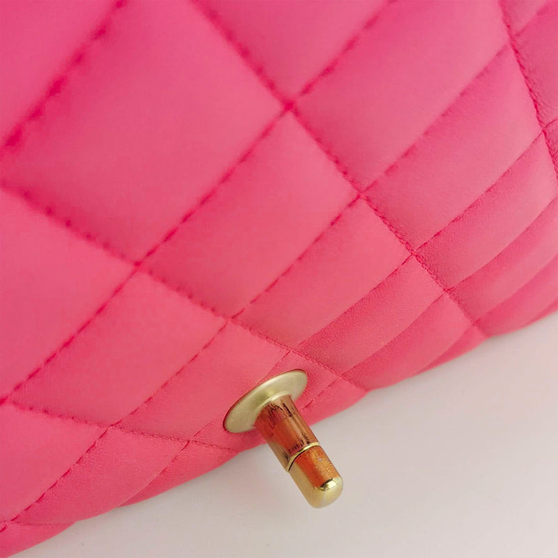 Chanel Fuchsia Pink Quilted Lambskin Mademoiselle Chic Bag