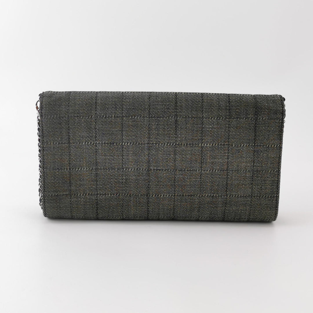 Chanel Chocolate Bar Coco Mark Clutch Bag Medium Denim Silver Hardware