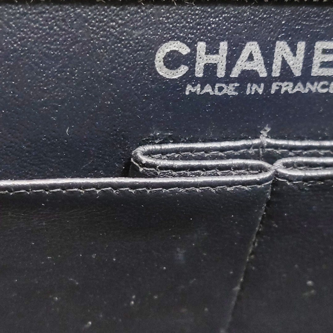 Chanel Chocolate Bar Coco Mark Clutch Bag Medium Denim Silver Hardware