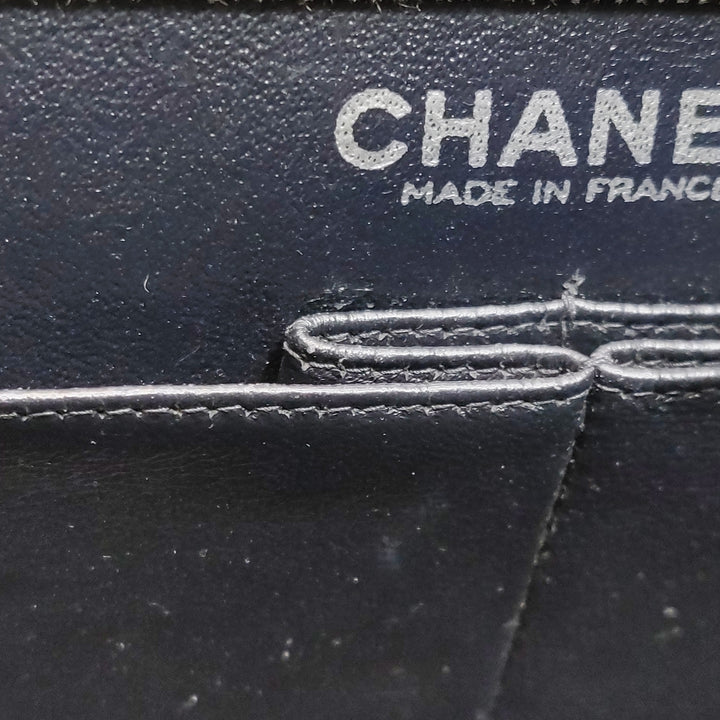 Chanel Chocolate Bar Coco Mark Clutch Bag Medium Denim Silver Hardware