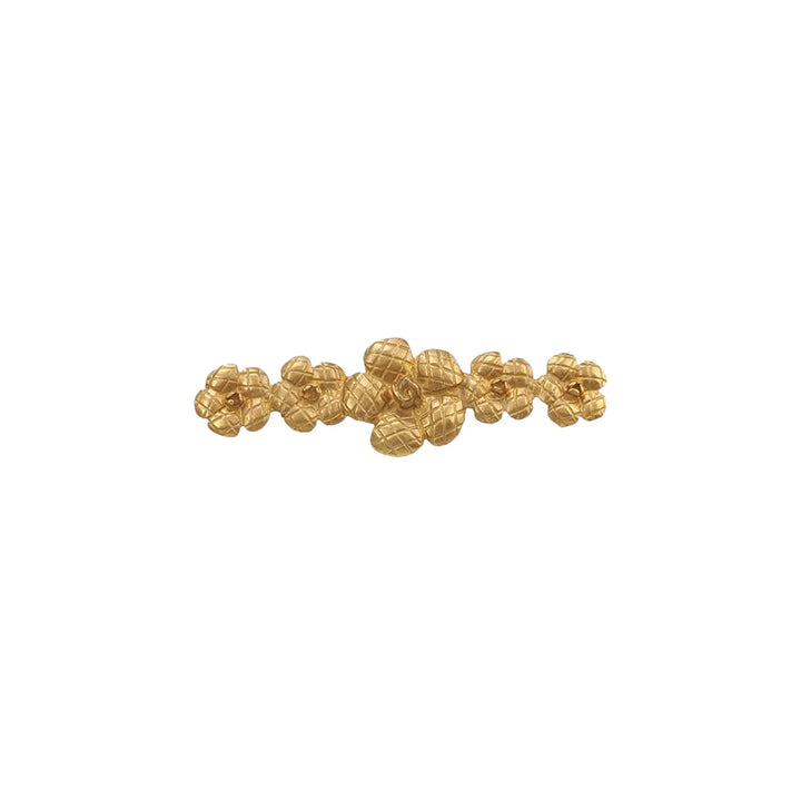 Chanel Vintage Camellia Gold Tone Brooch Pin