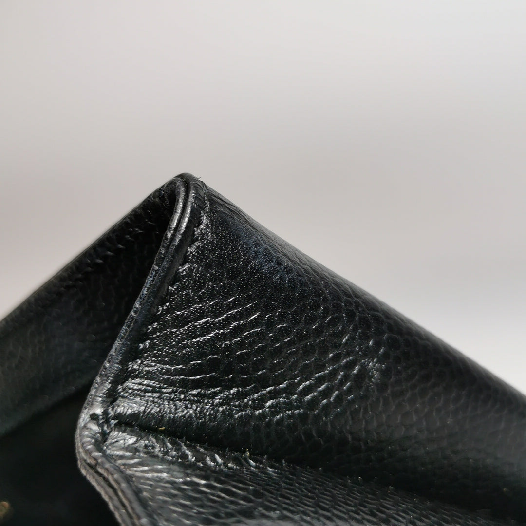 Chanel Vintage Square CC Flap Bag Medium Black Caviar Gold Hardware