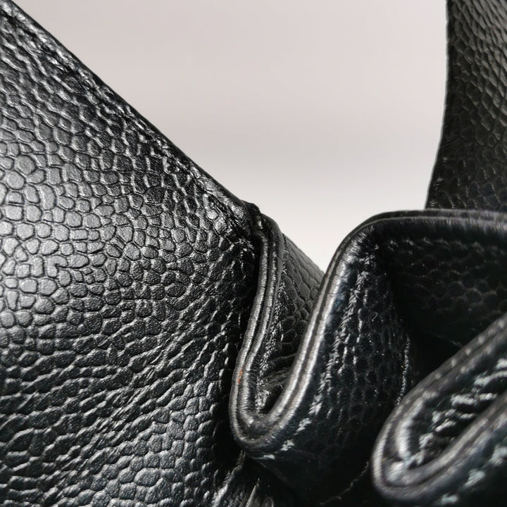 Chanel Vintage Square CC Flap Bag Medium Black Caviar Gold Hardware