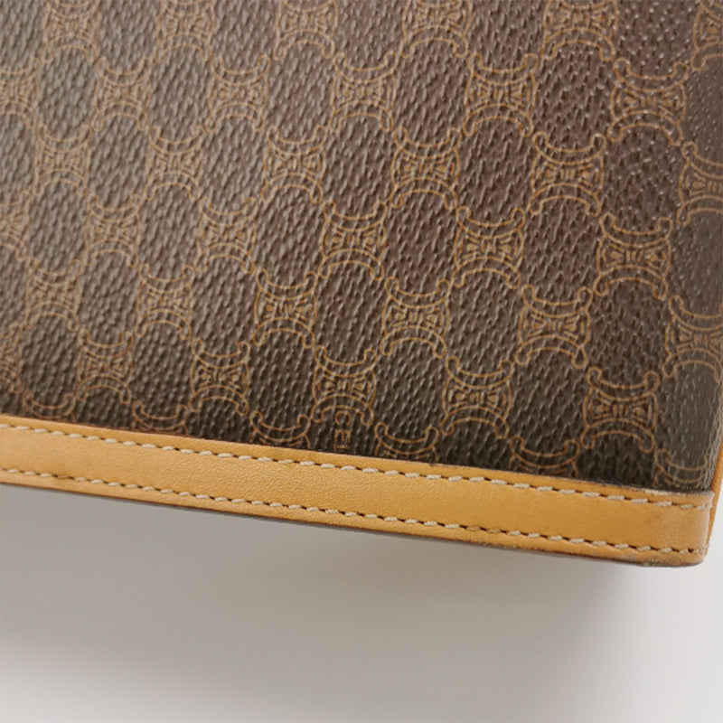 Celine Monogram Cognac Evening Top Handle Satchel Kelly Style Flap Bag