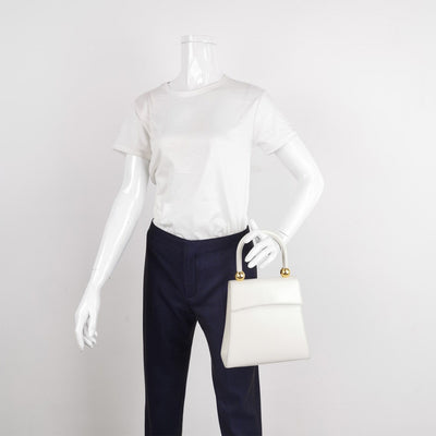 Celine Vintage White Kelly Bag With Gold Hardware