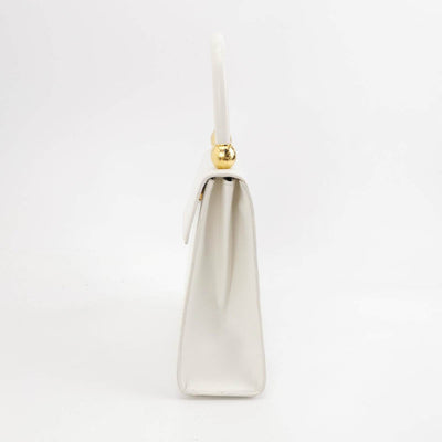 Celine Vintage White Kelly Bag With Gold Hardware